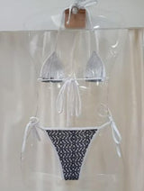 Biquini Cortininha Reserva víeis branco renda preta - Fashion Bikini 