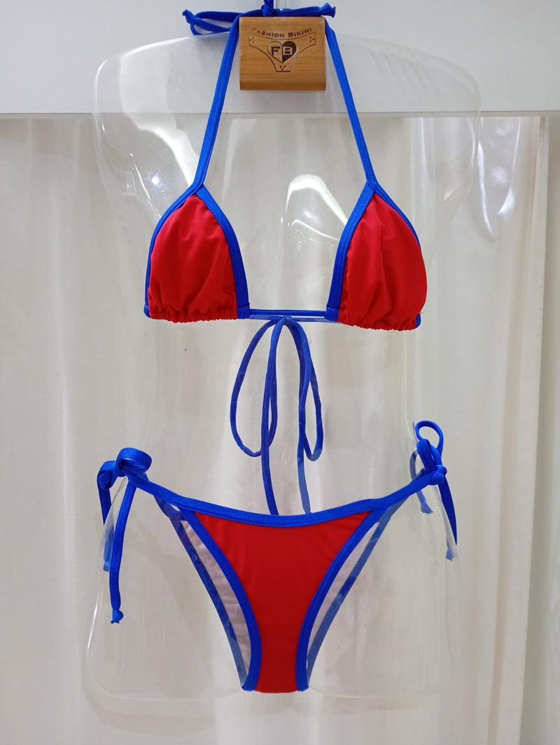 Biquini Cortininha Reserva víeis  Vermelho/Royal