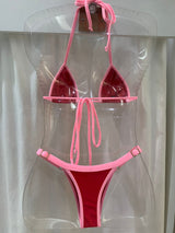 Biquíni Fio  dental Alpha Vermelho Rosa