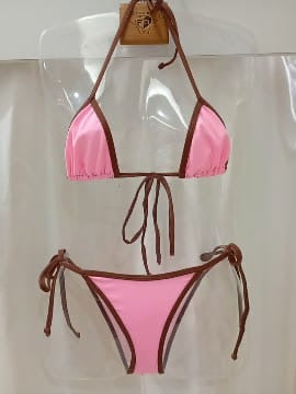 Biquini Cortininha Reserva víeis  Rosa /Marrom