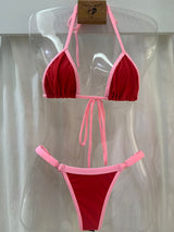 Biquíni Fio  dental Alpha Vermelho Rosa
