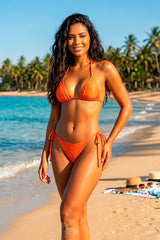 Biquini Cortininha Reserva  Laranja  Brilho - Fashion Bikini 