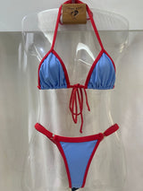 Biquíni Fio  dental Alpha Azul Vermelho